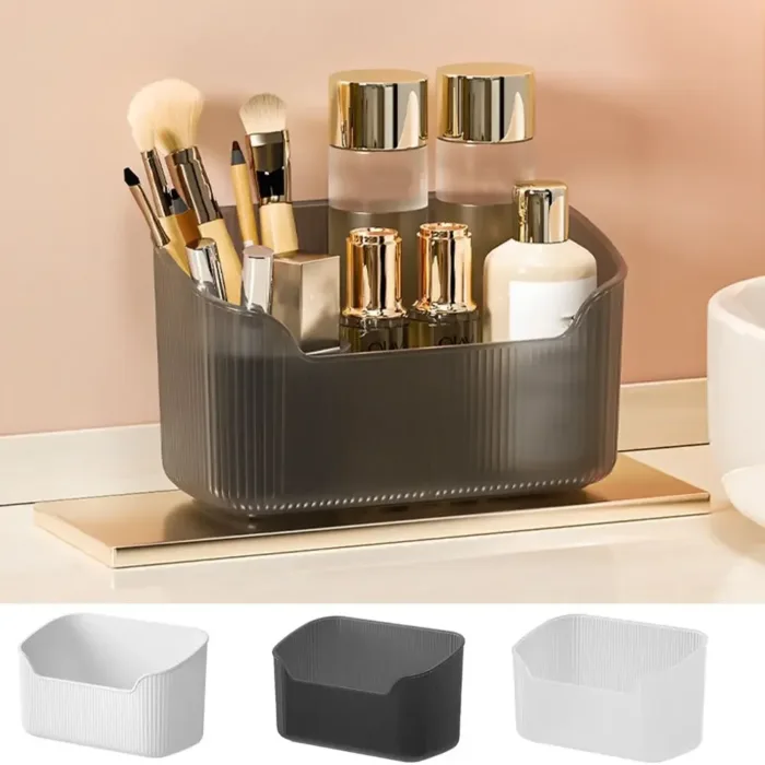Desktop Cosmetics Storage Box Toiletries Cotton Swab Container Brushes Makeup Organizer Case Bathroom Accessories - Image 2