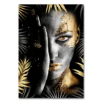 Modern Black Gold African Woman Portrait Wall Art Posters Living Room Home Decor Canvas Painting Mural Prints Pictures Cuadros - Image 24