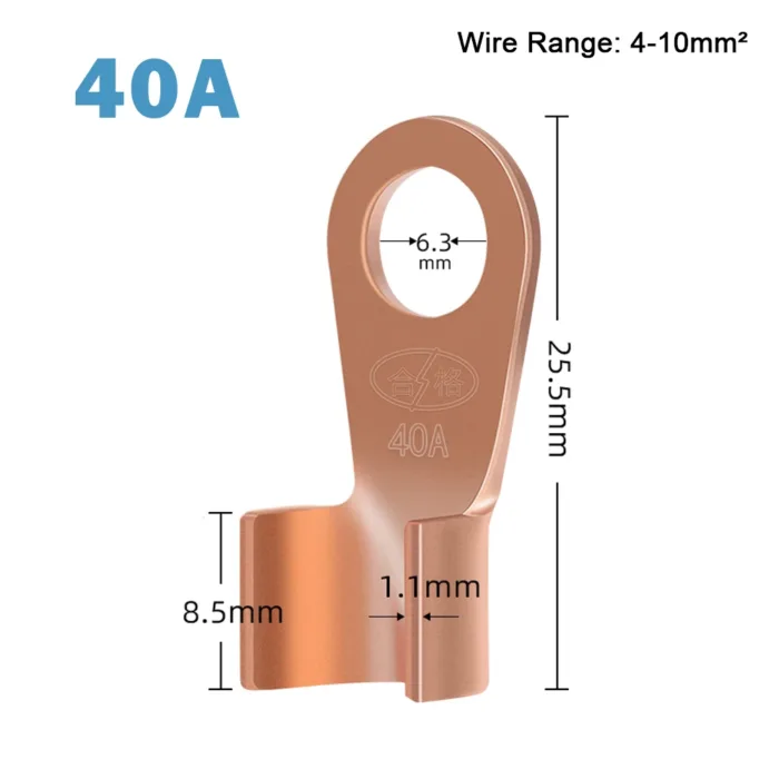 10/50PCS Copper OT Terminal Non-Insulated Wire Connector Bare Electrical Cable Terminals Lug Battery Ring Crimp Terminal 10-400A - Image 12