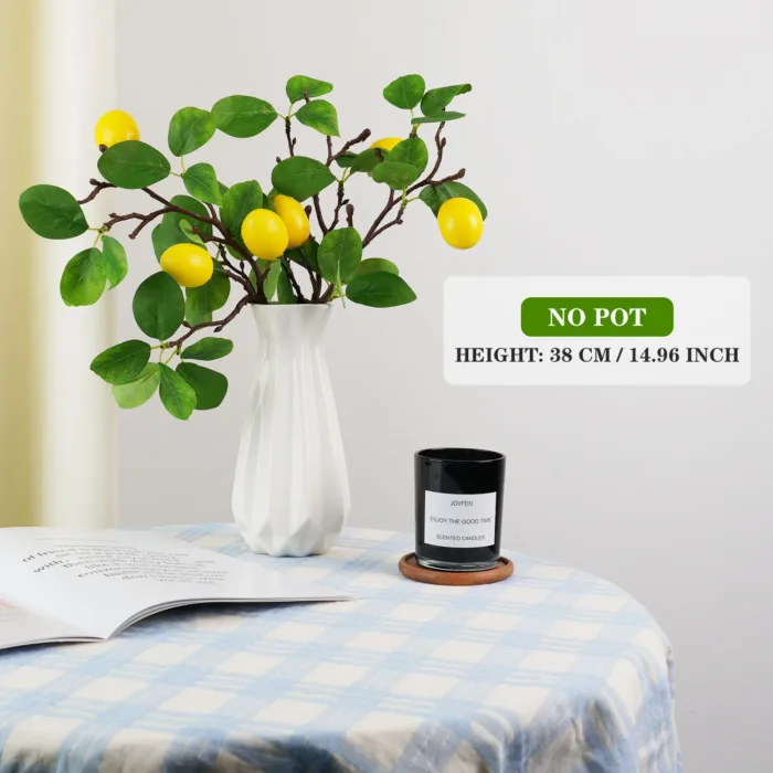 Real looking Yellow Lemon fruit with fake leaves Artificial flowers for Hotel Home decor flores artificiales - Image 8
