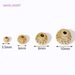 18K Gold Plated Brass with Zircon Round Spacer Beads,Bracelet Beads For Jewelry Making,Beads Separators,DIY Jewelry Accessories - Image 4