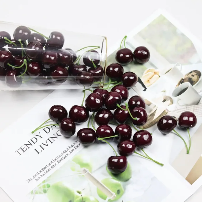 Fake cherries cherry model simulation fruit fruit shop decoration cabinet display shooting props kindergarten teaching aids - Image 3
