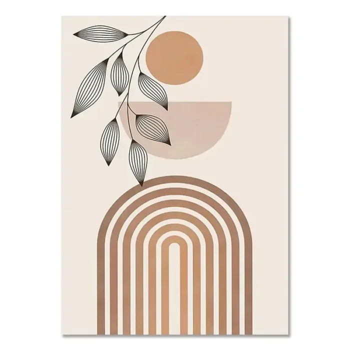 Creative Bohemian Light-colored Block Canvas Prints Nordic Minimalist Line Wall Art Poster for Living Room Bedroom & Home Decor - Image 12