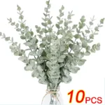 10PCS Hydrangea Artificial Flowers Artificial Leaves Flowers Bouquet Centerpiece Green Leaf Branches for Home Wedding Decoration