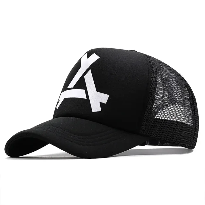 Embossed Triangle Mesh Baseball Caps Women Breathable Mesh Snapback Hats Red Black Casual Sport Hats Cap Unisex Men Fishing - Image 2