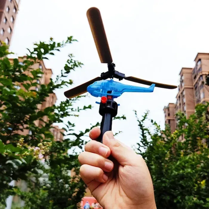 Bamboo Dragonfly Handle Pull Helicopter Children's Outdoor Games Sports Toys for Boys Girls - Image 5