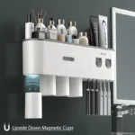 MENGNI-Magnetic Adsorption Inverted Toothbrush Holder Wall -Automatic Toothpaste Squeezer Storage Rack Bathroom Accessories - Image 3