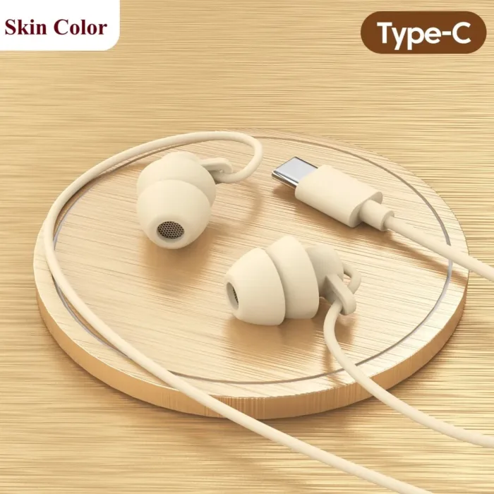 Soft Silicone Headphones Wired Handsfree Type C 3.5mm Jack Earphones In-Ear Sleep Wired Headset With Mic In-line Control Earbuds - Image 11