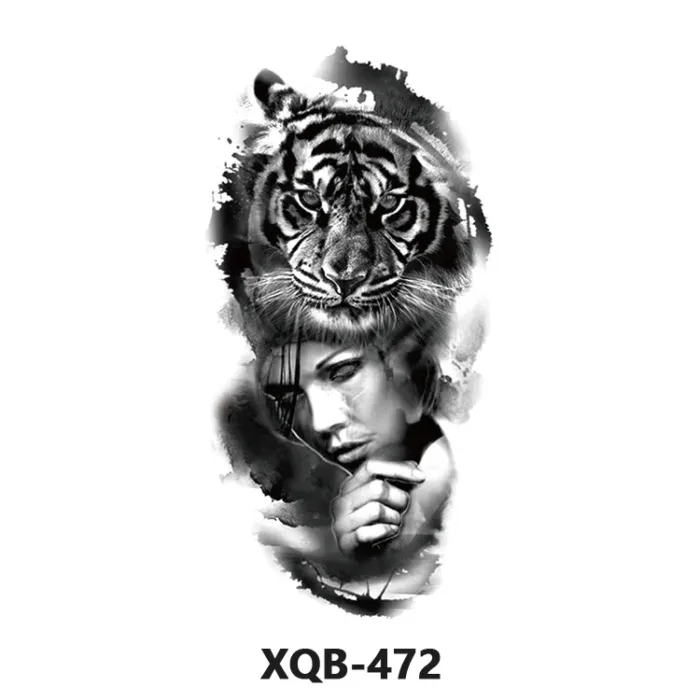 210 * 114mm Dragon, Snake, Lion Tattoo Sticker For Men And Women Black And White Color Transfer Printing Temporary Tattoos Art - Image 41