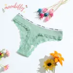 Thong Cotton Sexy Ladies Panties Women's Underwear Low Waist Solid Color Shorts Black Invisible Lace T-st - Image 3