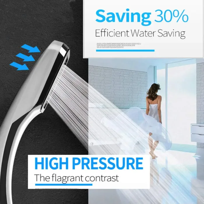 300 Holes High Pressure Rainfall Shower Head Water Saving 3 Color Chrome Black White Sprayer Nozzle Bathroom Accessories - Image 4