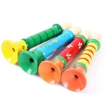 Multi-color Wooden Small Trumpet Kids Baby Musical Instrument Learning Toy Gift - Image 3