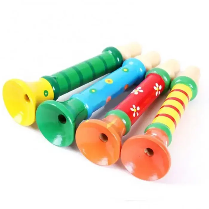 Multi-color Wooden Small Trumpet Kids Baby Musical Instrument Learning Toy Gift - Image 3