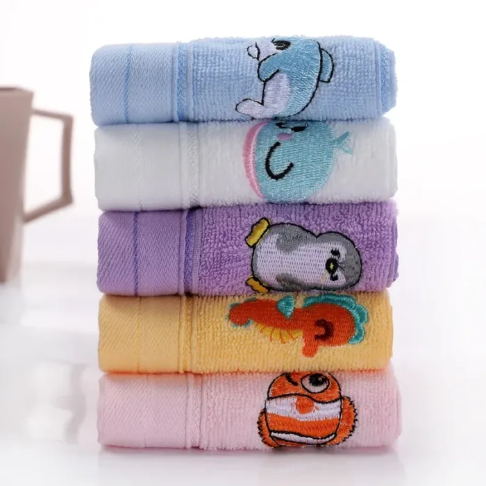 25*50cm Children Towels Baby Face Towel Soft Embroidered Absorbent Cotton Bath Towels for Newborn Kids Handkerchief Shower Stuff - Image 6