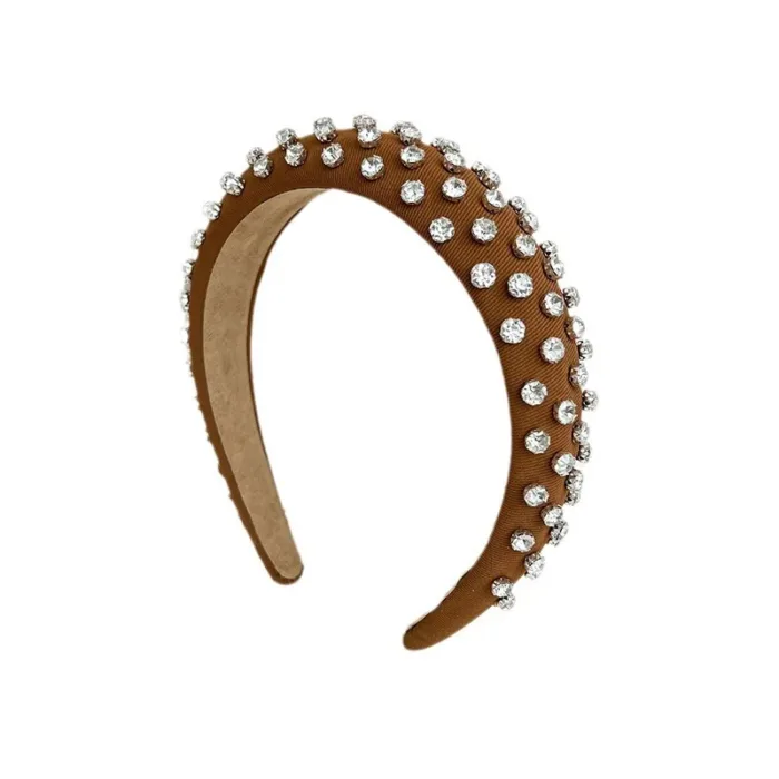 Colorful Full Diamond Popular Rhinestone Hair Accessories Headband For Women Boutique High-end Cotton Crystal Dot Hair Hoops - Image 5