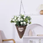 10 Heads Artificial Flower Silk Rose white Eucalyptus leaves Peony Bouquet Fake Flower for Wedding Table Party Vase Home Decor - Image 5