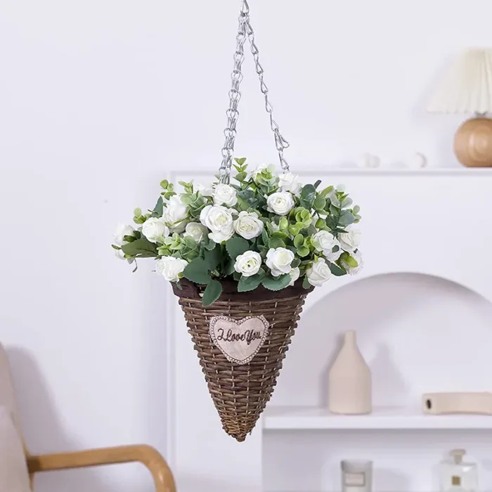 10 Heads Artificial Flower Silk Rose white Eucalyptus leaves Peony Bouquet Fake Flower for Wedding Table Party Vase Home Decor - Image 5