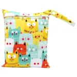 20*25cm Baby Diaper Bag Cartoon Print Wet Dry Nappy Zipper Handbag Stroller Carry Pack Travel Outdoor Wet Diaper Storage Bags - Image 8