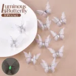 10pcs 4.5cm Double Layered Tulle 3D Luminous Butterfly Wings DIY Sewing Accessories Dress Hair Accessories Headwear Decoration - Image 8
