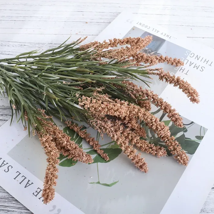 Artificial Lavender Autumn Flower White Foam Bridal Bouquet Plastic Fake Plant Grass For Christmas Home Wedding Table Decor - Image 8
