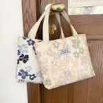 Canvas Bag Cosmetic Bag Women's Shoulder Bag Casual Handbag Artistic Style Printing Fresh Small Flower Storage Bag - Image 6