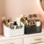 Desktop Cosmetics Storage Box Toiletries Cotton Swab Container Brushes Makeup Organizer Case Bathroom Accessories - Image 3