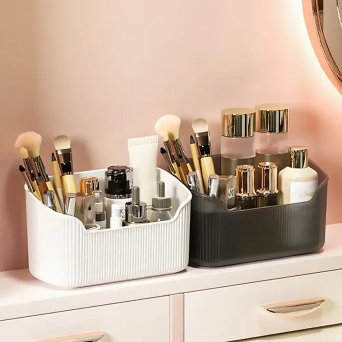 Desktop Cosmetics Storage Box Toiletries Cotton Swab Container Brushes Makeup Organizer Case Bathroom Accessories - Image 3