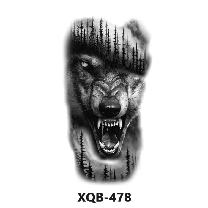 210 * 114mm Dragon, Snake, Lion Tattoo Sticker For Men And Women Black And White Color Transfer Printing Temporary Tattoos Art - Image 43