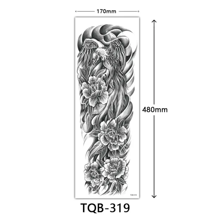 Body Art Full Fake Tatoo Tiger Wolf Flowers Rose Large Arm Tattoo Sticker Full Sleeve Waterproof Semi Permanent Tattoo Women Man - Image 39