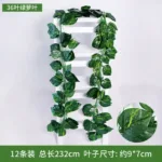 Artificial Grape Leaf Green Vine Sweet Potato Leaf Rattan Plastic Decor Ceiling Vegetable Fruit Orchard Outdoor Wedding Pendant - Image 9