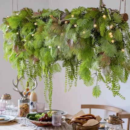 Palm Artificial Plants Plastic Vine Hanging Wall Fern Turtle Leaf Ivy Green Decoration for Wedding Home Party Living Room Store