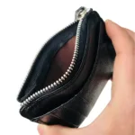 Mini Zipper Card Bag Slim ID Bank Purse Wallet Credit Organizer Portable Small Slim Ultra-thin Short Purse for Men Black - Image 4