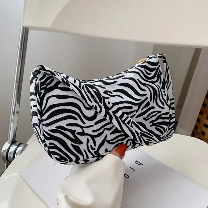 Women Shoulder Bag Fashion Animal Pattern Print Bag Casual Nylon Butterfly Leopard Zebra Cow Print Women Handbag Underarm Bags - Image 8