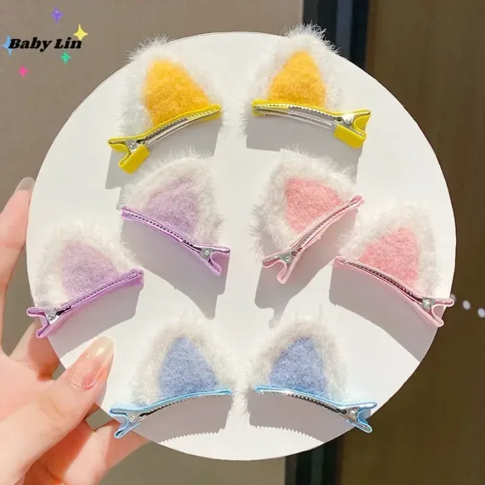 2pcs Cute Ears Hair Clips 3D Rabbit Bear Hair Pin for Baby Girls Kawaii Headwear Little Girls Kids Hair Accessories 2023 NEW - Image 4