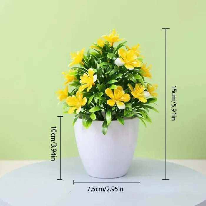 1pc Artificial Flowers Five Leaf Plum Small Potted Plants Can Be Placed Indoors And Outdoors Suitable For Home Room Decoration - Image 10