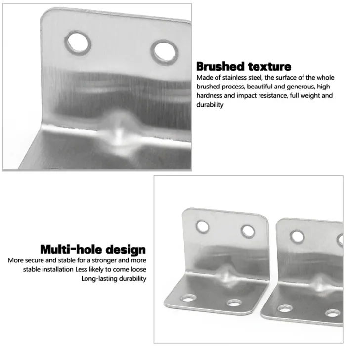 Stainless Steel Corner Bracket 90 Degree Angle Fixed Bracket Fixed Connector for Wood Furniture Fixation Cabinet Accessories - Image 6