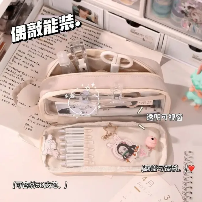 Creative Pencil Case for Girls Cute Kawaii Pencil Cases Storage Kids Pen Bag Large Big Stationery Box School Students Supplies - Image 2