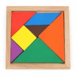 Kids Montessori Wooden Tangram Jigsaw Puzzle Wood Toys Colorful IQ Game Brain Teaser Intelligent Educational Toys for Childre - Image 4