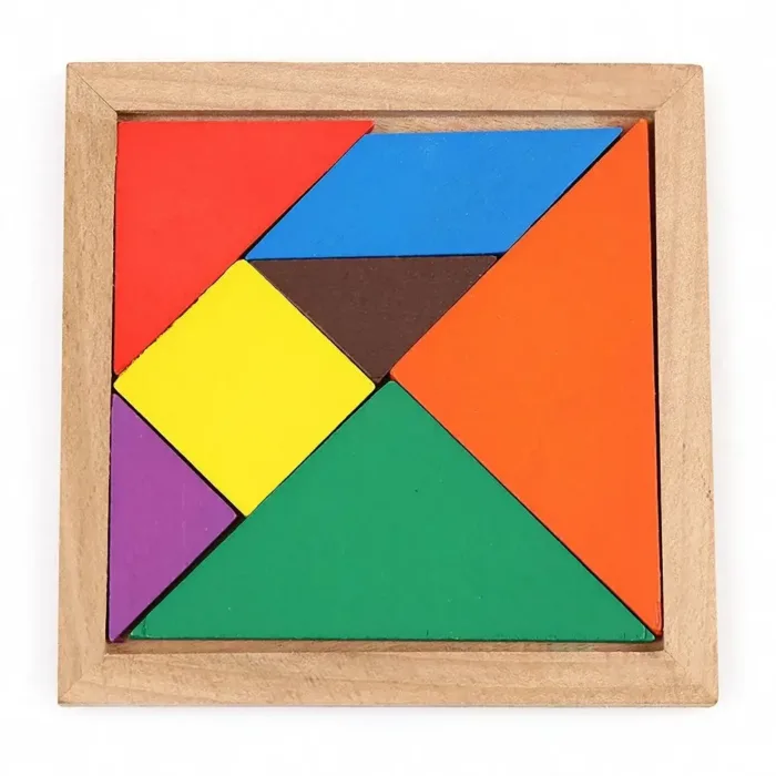 Kids Montessori Wooden Tangram Jigsaw Puzzle Wood Toys Colorful IQ Game Brain Teaser Intelligent Educational Toys for Childre - Image 4