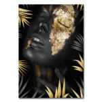 Modern Black Gold African Woman Portrait Wall Art Posters Living Room Home Decor Canvas Painting Mural Prints Pictures Cuadros - Image 8