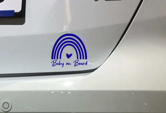 Baby Sticker | Baby on Board |  parents pregnant boy girl stroller van station wagon rainbow grandpa grandma family - Image 5