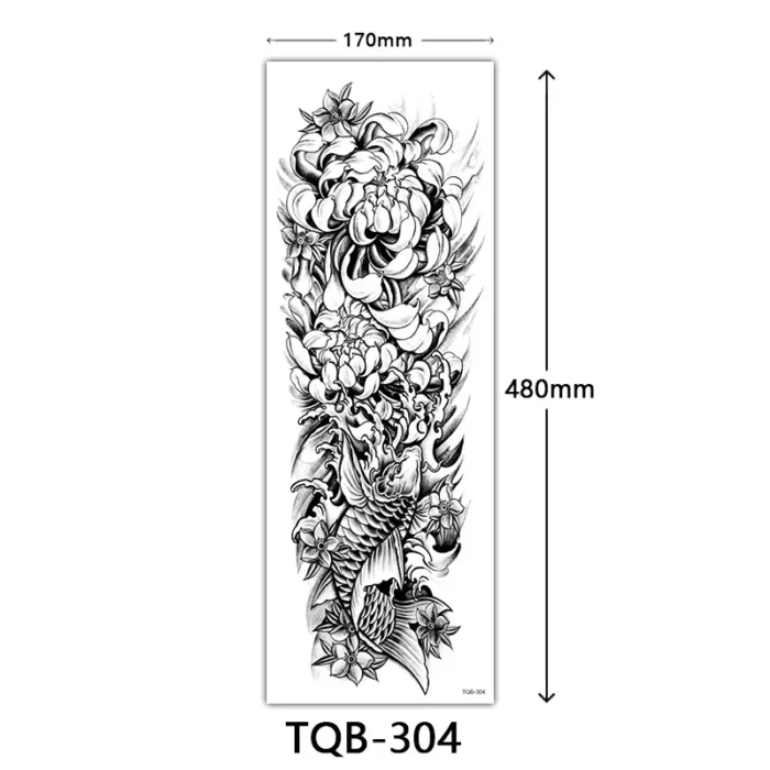 Body Art Full Fake Tatoo Tiger Wolf Flowers Rose Large Arm Tattoo Sticker Full Sleeve Waterproof Semi Permanent Tattoo Women Man - Image 8