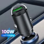 100W USB Car Charger Mini Invisible Car Charger Fast Charging Suitable for Apple/Xiaomi/Samsung/Huawei Mobile Phones - Image 2