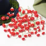 30/50pcs/Lot Mini Plastic Mushroom Artificial Flowers For Home Decor Christmas Ornaments New Year 2023 Cake Gifts Box Decoration - Image 3
