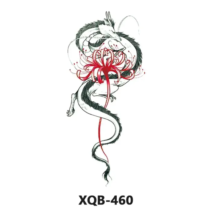 210 * 114mm Dragon, Snake, Lion Tattoo Sticker For Men And Women Black And White Color Transfer Printing Temporary Tattoos Art - Image 21