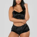 Women Sexy Nightwear Oil Shiny Lingerie Set Super Soft Sleepwear Sleeveless Short Underwear Casual Crop Tops Breath Pajamas Set - Image 11