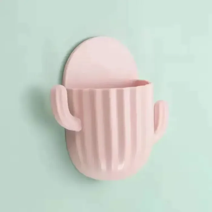 Toothbrush Holder Cactus Storage Rack Shaver Organizer Wall Self-adhesive Storage Drain Rack Prateleiras Bathroom Accessories - Image 7