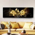 Modern Abstract Oil Painting on Canvas Posters and Prints Wall Art Painting Gold Flower Canvas Art Picture for Home Decoration - Image 4