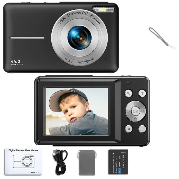 Digital Camera Children Camera for Children Camcorder with 16x Zoom Compact Cameras 1080P 44MP Cameras for Beginner Photography - Image 12