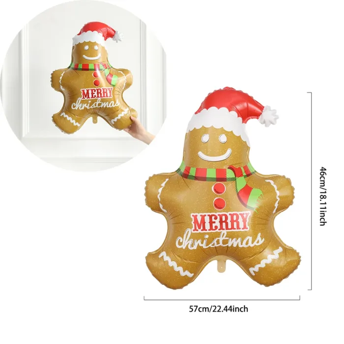 Christmas Decor Balloon Gingerbread Man Christmas Tree Santa Claus Self-Standing Aluminum Balloon New Year Xmas Party Supplies - Image 18